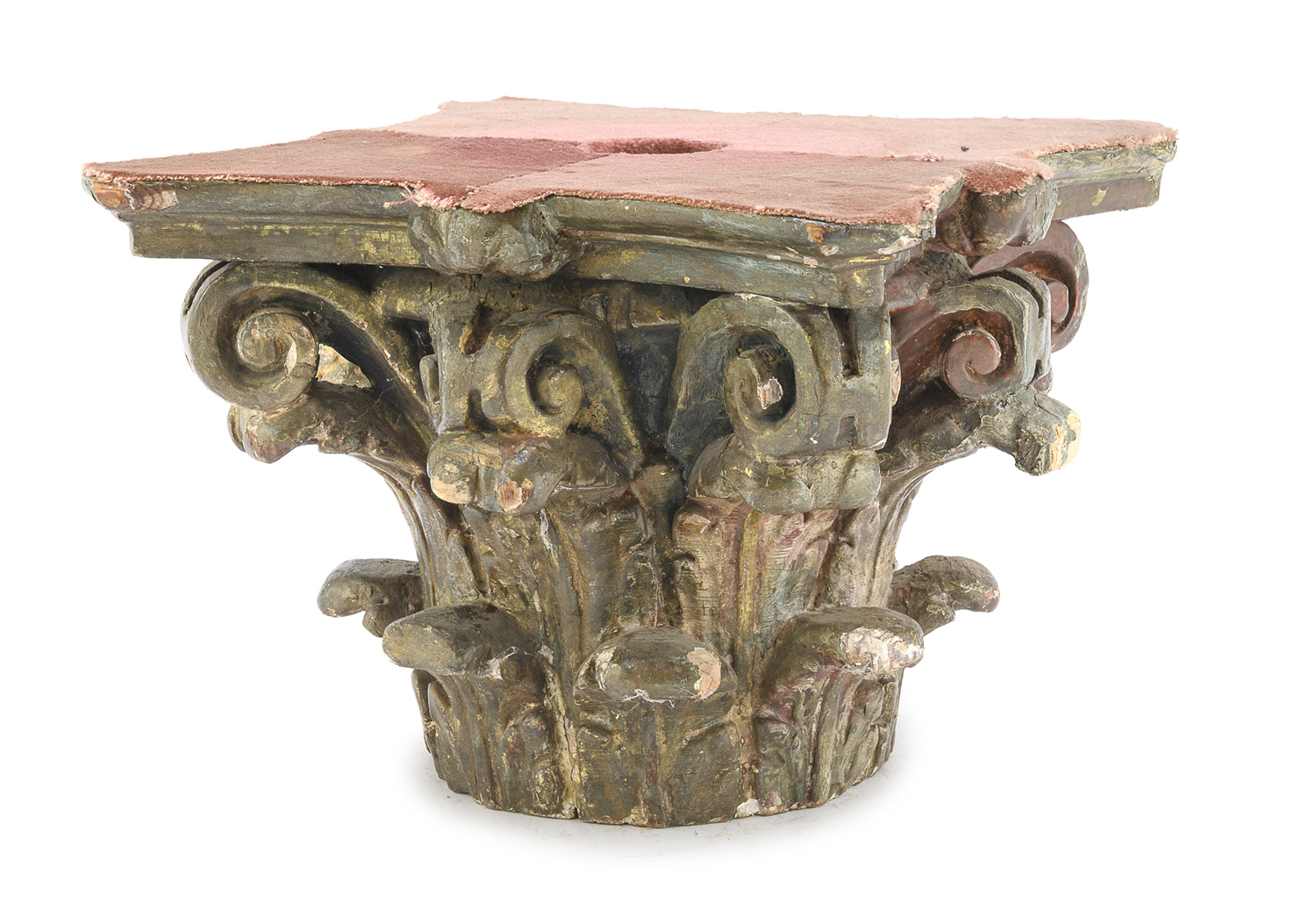 CORINTHIAN CAPITAL IN CARVED WOOD 18TH CENTURY