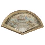 FRENCH PAINTED FAN 19TH CENTURY