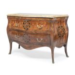 BEAUTIFUL COMMODE IN PURPLE AND PINK EBONY NAPLES 18th CENTURY