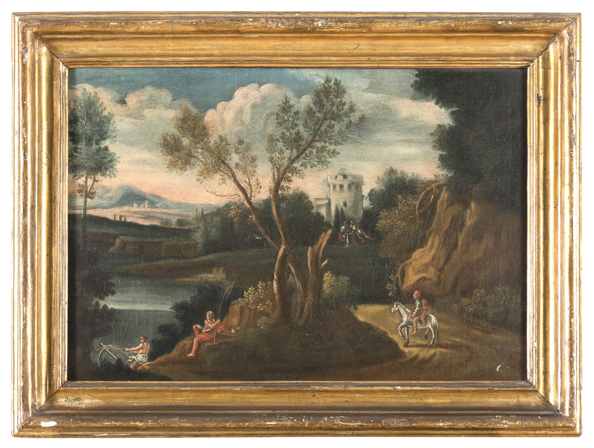 PAIR OF VENETO OIL PAINTINGS 18TH CENTURY - Image 2 of 2