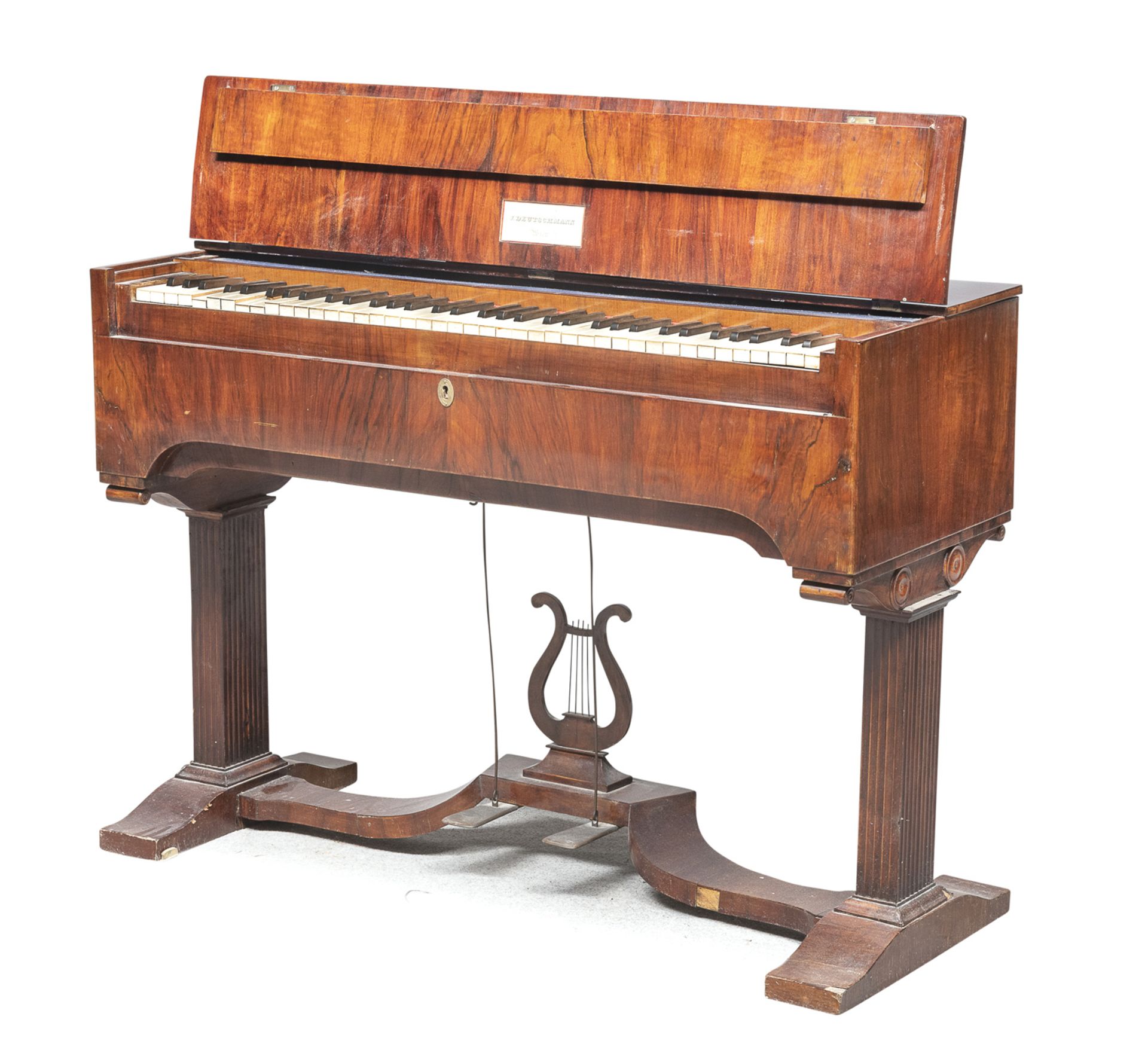 MAHOGANY PLAYER PIANO J. DEUTSCHMANN FIRST HALF 19TH CENTURY - Image 2 of 2