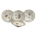 FOUR PORCELAIN PLATES MEISSEN 19TH CENTURY