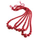 THREE STRING CORAL NECKLACE