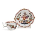 PORCELAIN CUP AND SAUCER MEISSEN 19th CENTURY