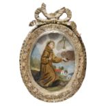 NEAPOLITAN PAINTING ON GLASS 18TH CENTURY