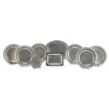 EIGHT SILVER DISHES AND A TRAY MILAN 1944/1968