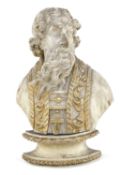 BUST IN WHITE LACQUER WOOD GERMANY 18th CENTURY