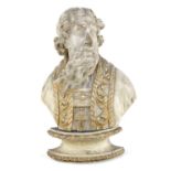 BUST IN WHITE LACQUER WOOD GERMANY 18th CENTURY