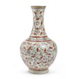 A CHINESE POLYCHROME ENAMELED PORCELAIN VASE LATE 19TH EARLY 20TH CENTURY.