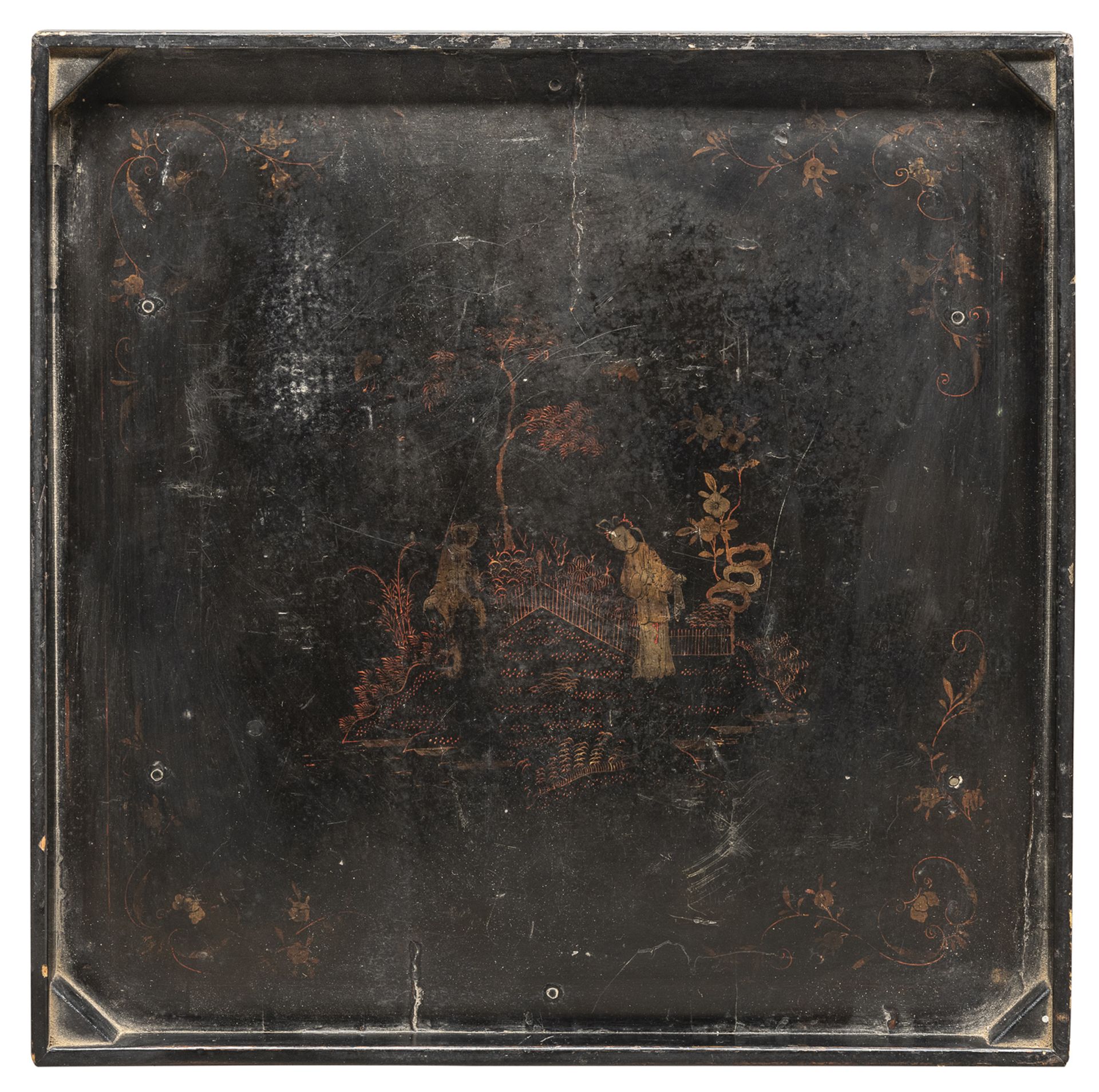 A CHINESE BLACK LACQUER WOOD TABLE 20TH CENTURY. - Image 2 of 2