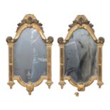 PAIR OF GILTWOOD MIRRORS 19th CENTURY. DEFECTS