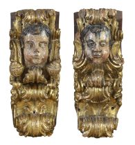 PAIR OF WOOD SHELVES NORTHERN ITALY LATE 17th CENTURY