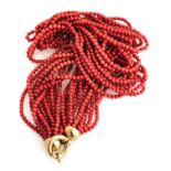 TWELVE STRING CORAL NECKLACE