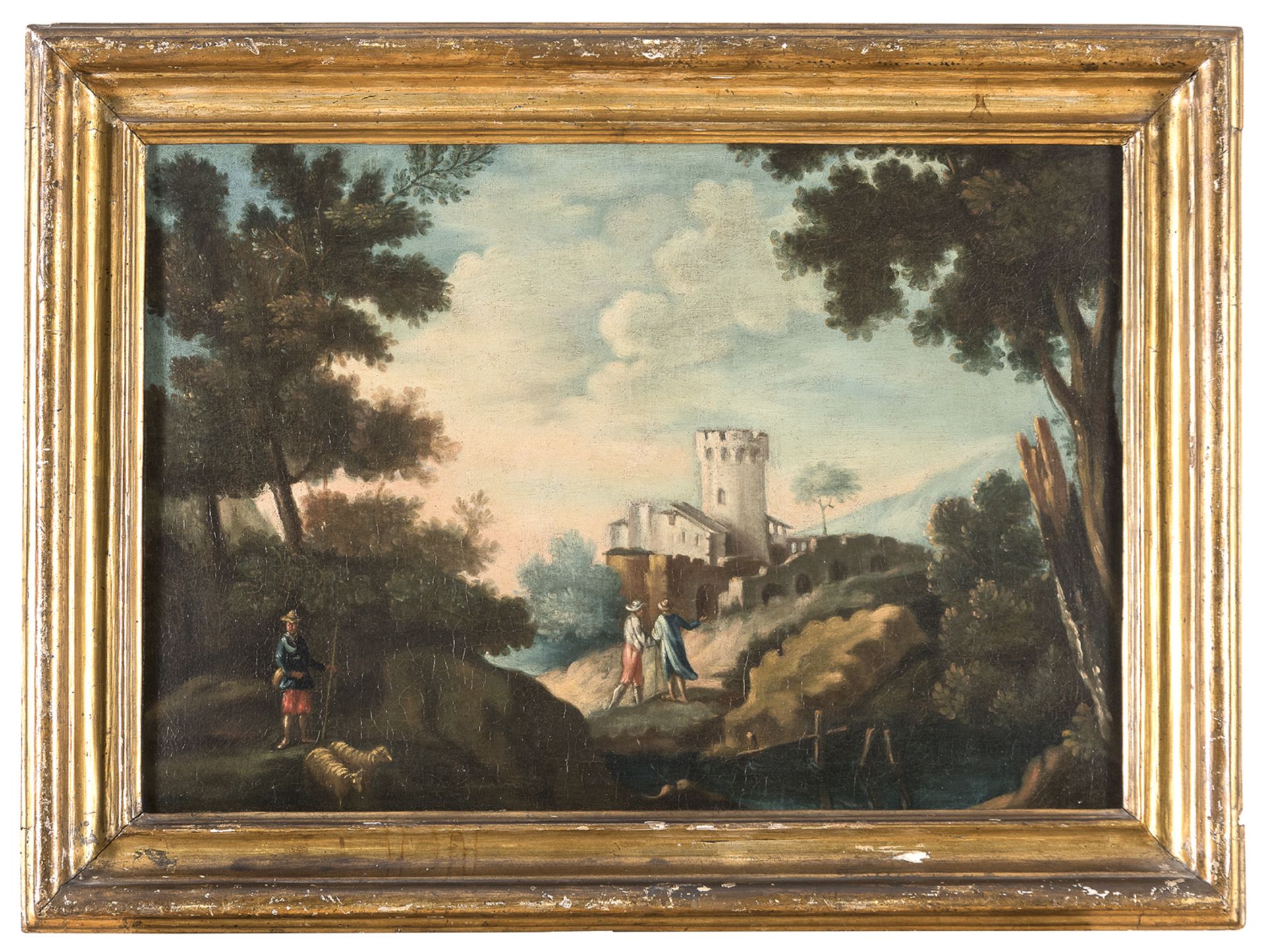 PAIR OF VENETO OIL PAINTINGS 18TH CENTURY