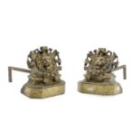 PAIR OF BRONZE FIREDOGS 18th CENTURY