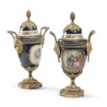 BEAUTIFUL PAIR OF CERAMIC CASSOLETTES SEVRES 19TH CENTURY