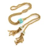 BEAUTIFUL GOLD NECKLACE WITH TURQUOISES