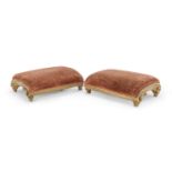 PAIR OF STOOLS IN GILTWOOD ELEMENTS OF THE 18TH CENTURY