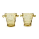 PAIR OF GLASS ICE BUCKETS EARLY 20TH CENTURY
