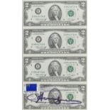 FOUR DOLLAR BANKNOTES BY ANDY WARHOL