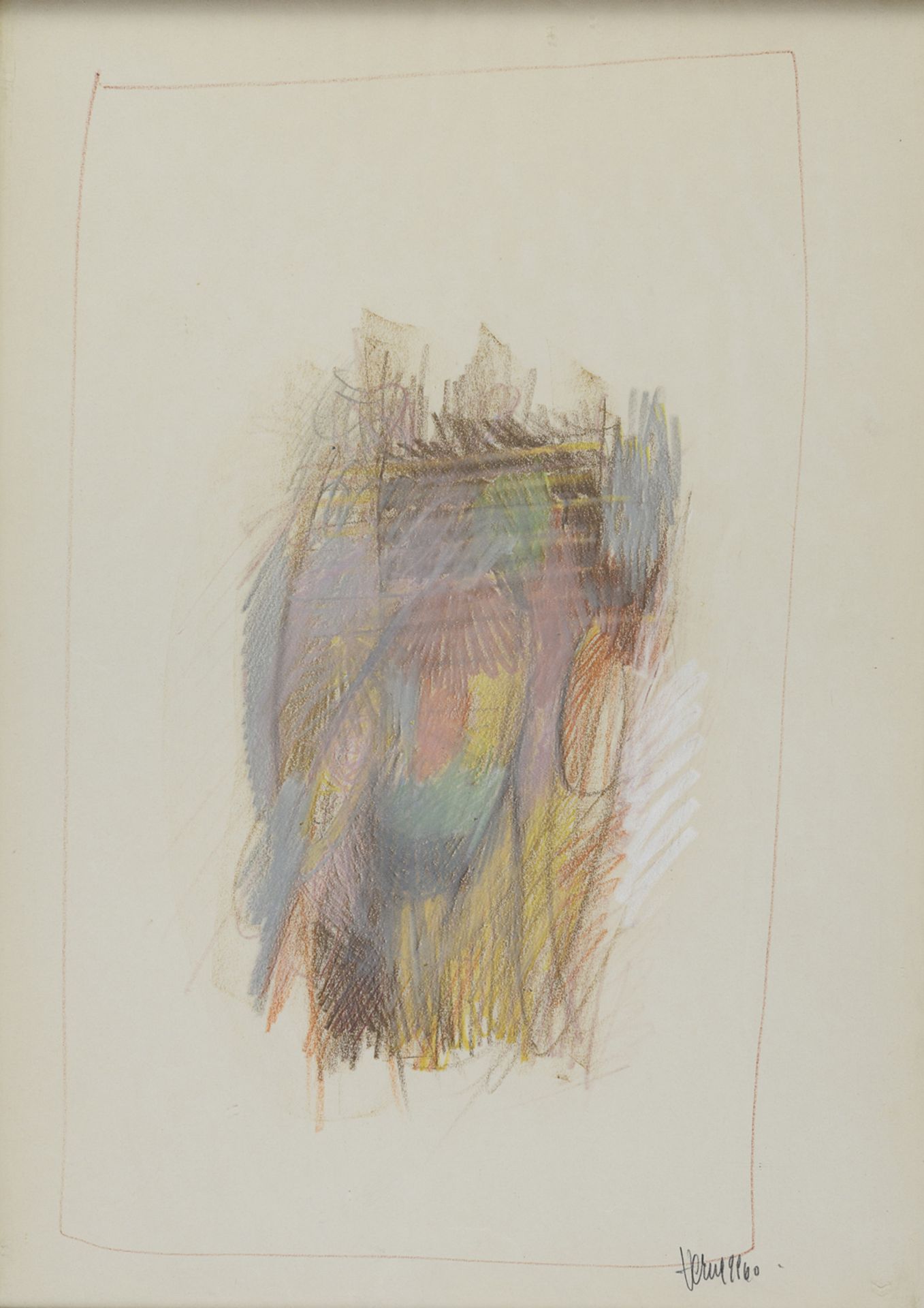 PAIR OF PASTEL DRAWINGS BY CLAUDIO VERNA 1960 - Image 2 of 2