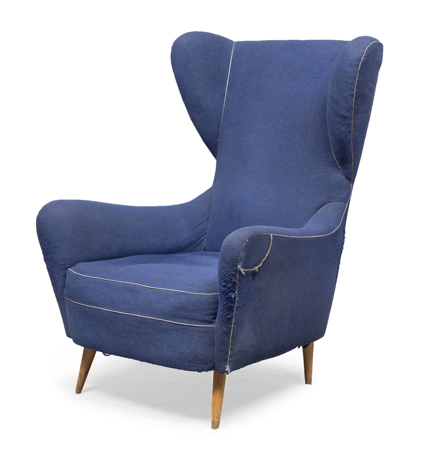 ARMCHAIR IN BLUE FABRIC 1950s