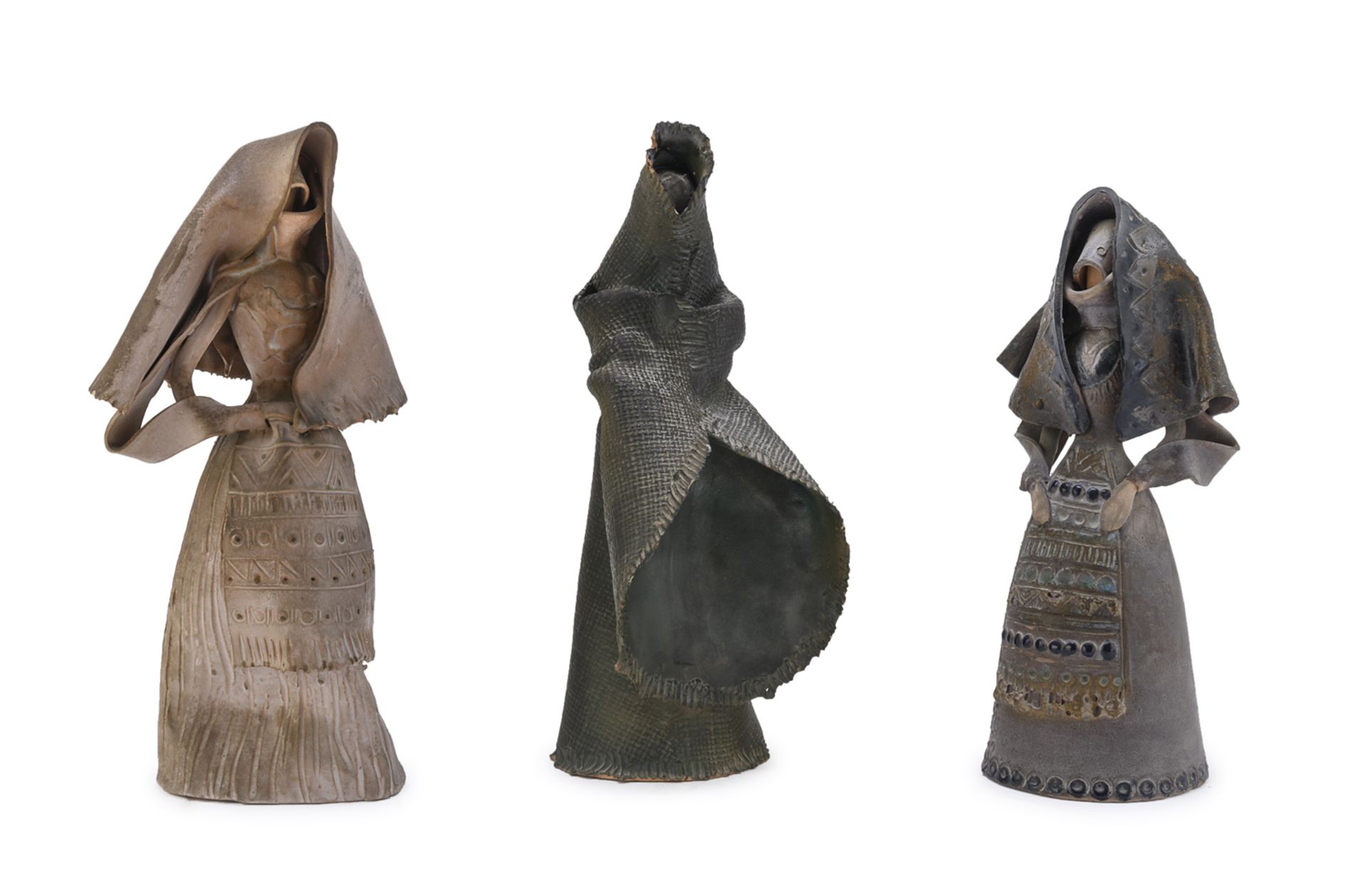 THREE CERAMIC SCULPTURES SARDINIA EARLY 20TH CENTURY