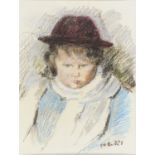 PASTEL PORTRAIT BY CESARE PERUZZI 1960s