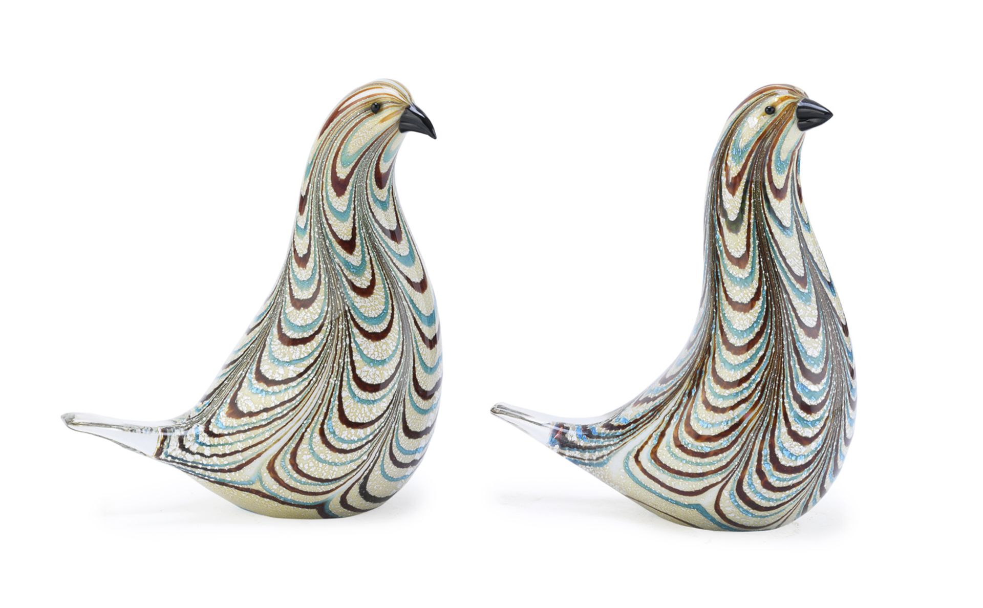 PAIR OF GLASS PENGUINS MURANO 1960s