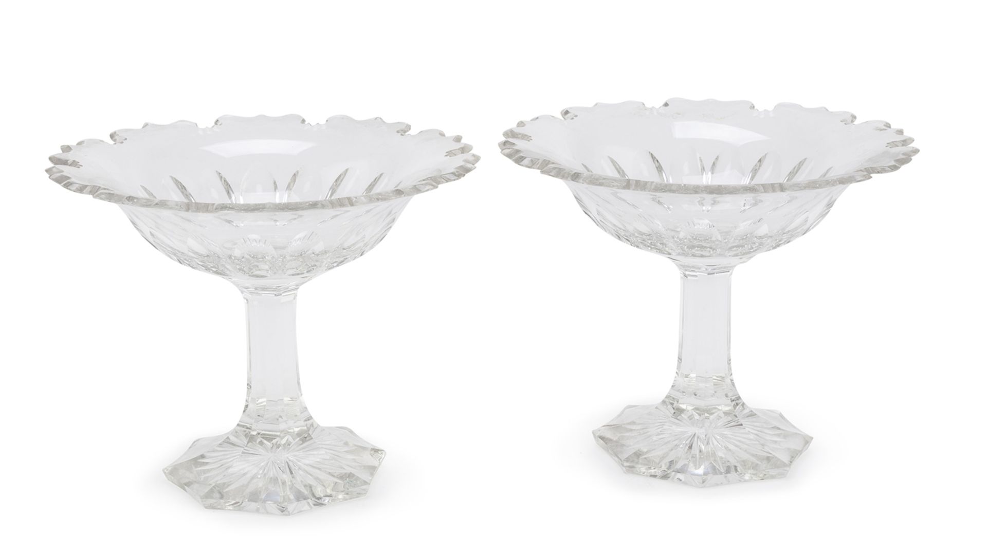 PAIR OF CRYSTAL STANDS FRANCE 1980s