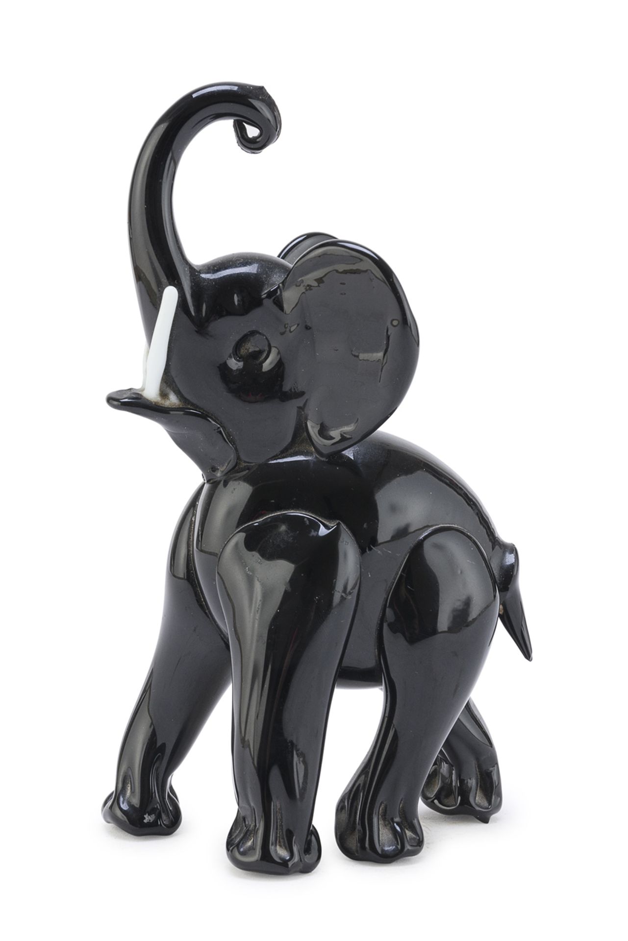 SMALL GLASS SCULPTURE OF ELEPHANT MURANO 1980s