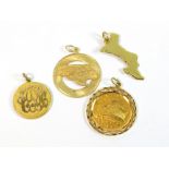 GOLD PENDANT FOBS.