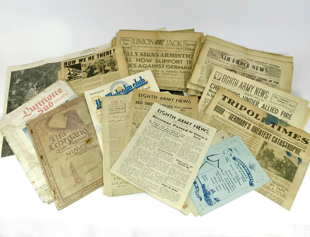 WWII MILITARY NEWSPAPERS ETC.