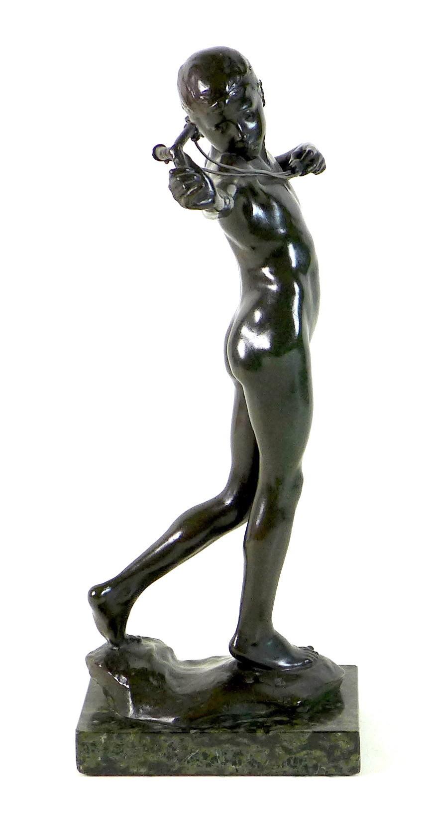 Sir William Reid Dick (British, 1878-1961): 'Slingboy' or 'The Catapult', a bronze figural - Image 3 of 14