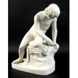 An early Victorian Copeland & Garratt Parian sculpture, modelled as 'Narcissus', after the