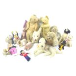 A group of seventeen mid 20th century and later soft toys, including a Chad Valley Hygenic toy