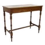 A 19th century pitch pine communion table, originally from Staithes Methodist Chapel, a/f loose