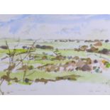 Michael (Mike) R. Hoar ARCA (British, 1943-2017): countryside landscape watercolour, signed and