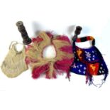 A group of ethnographic and tribal items comprising an initiation skirt from the Trobriand