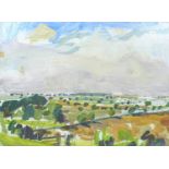 Michael (Mike) R. Hoar ARCA (British, 1943-2017): Impressionistic Leicestershire landscape, oil on