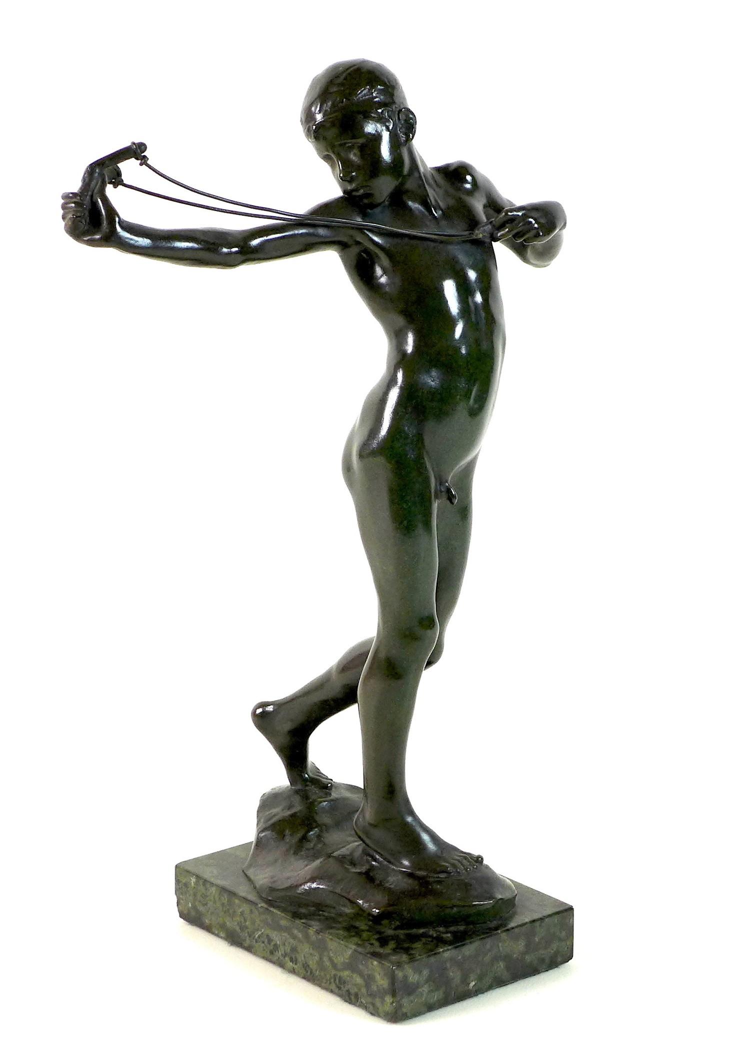 Sir William Reid Dick (British, 1878-1961): 'Slingboy' or 'The Catapult', a bronze figural