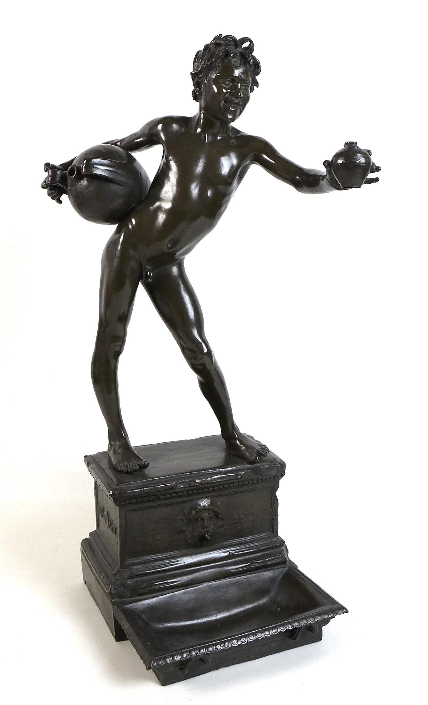 Vincenzo Gemito (Italian 1852-1929): 'L'Acquaiolo' (The Water Carrier), a bronze figural sculpture