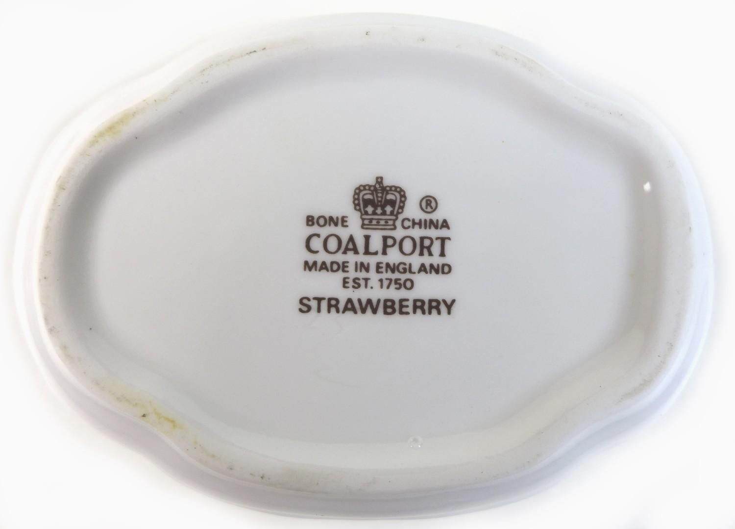 A Coalport bone china strawberry set, decorated in the 'Strawberry' pattern, comprising tray with - Image 2 of 2