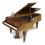 A Victorian Kirkman parlour grand piano, circa 1870, with rosewood veneered case, wooden frame and