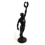 Heirich Carl Baucke (German, 1875-1915): 'The Victorious Boxer', a bronze figural sculpture
