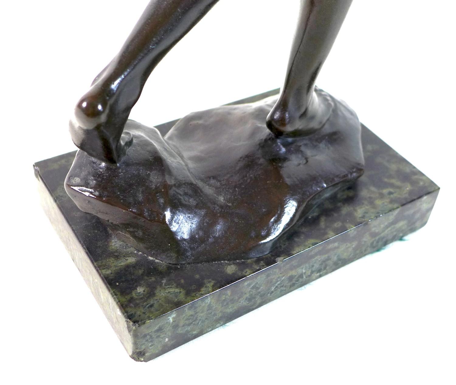 Sir William Reid Dick (British, 1878-1961): 'Slingboy' or 'The Catapult', a bronze figural - Image 11 of 14