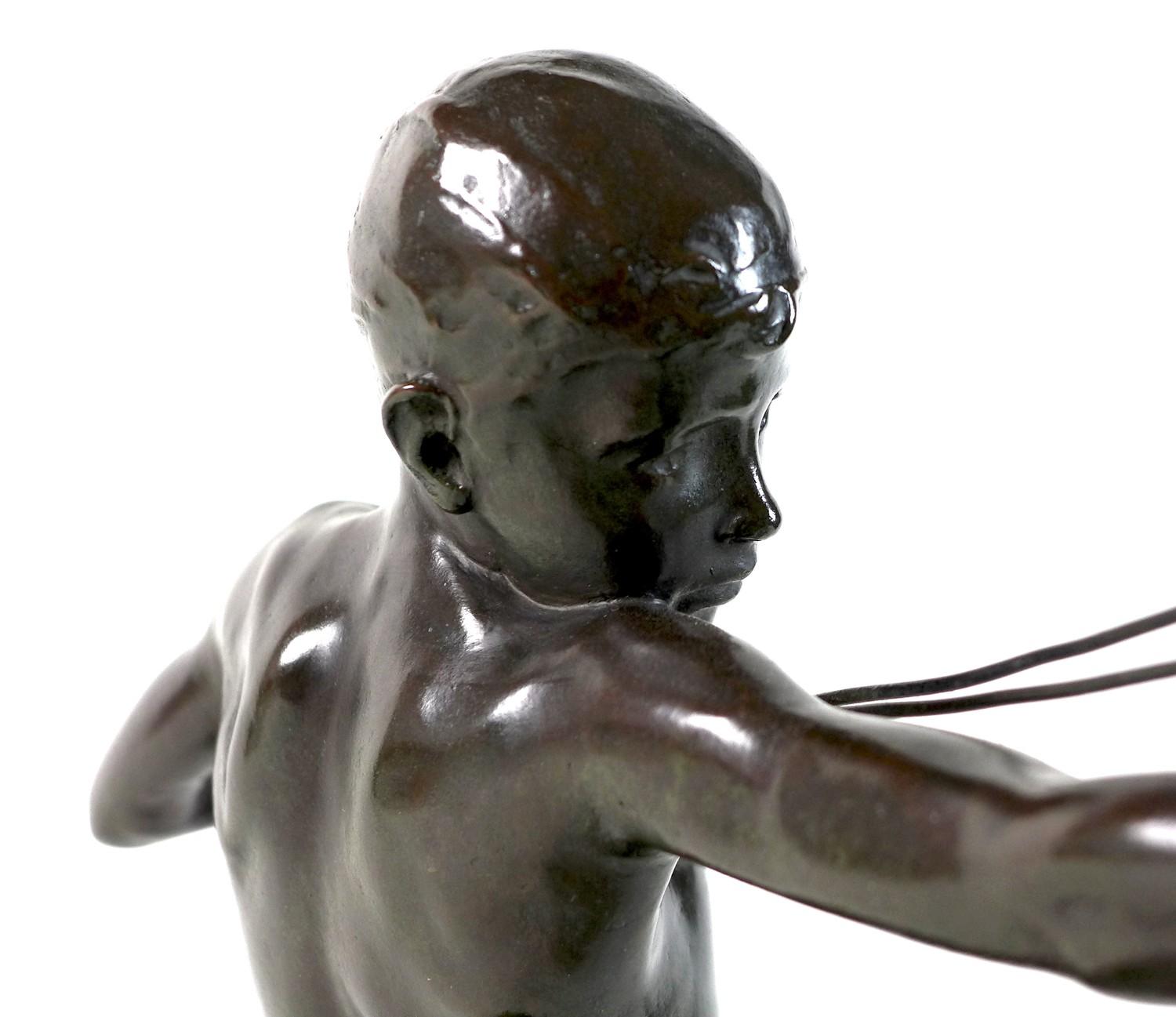 Sir William Reid Dick (British, 1878-1961): 'Slingboy' or 'The Catapult', a bronze figural - Image 7 of 14