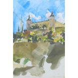 Michael (Mike) R. Hoar ARCA, (British, 1943-2017): Alcázar of Toledo watercolour, signed, titled and