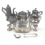 A pair of George IV silver sugar nips, monogram engraved, William Theobalds & Lockington Bunn,