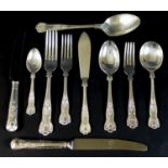 A canteen of silver plated cutlery, in the King's pattern for eight place settings by Lambert and